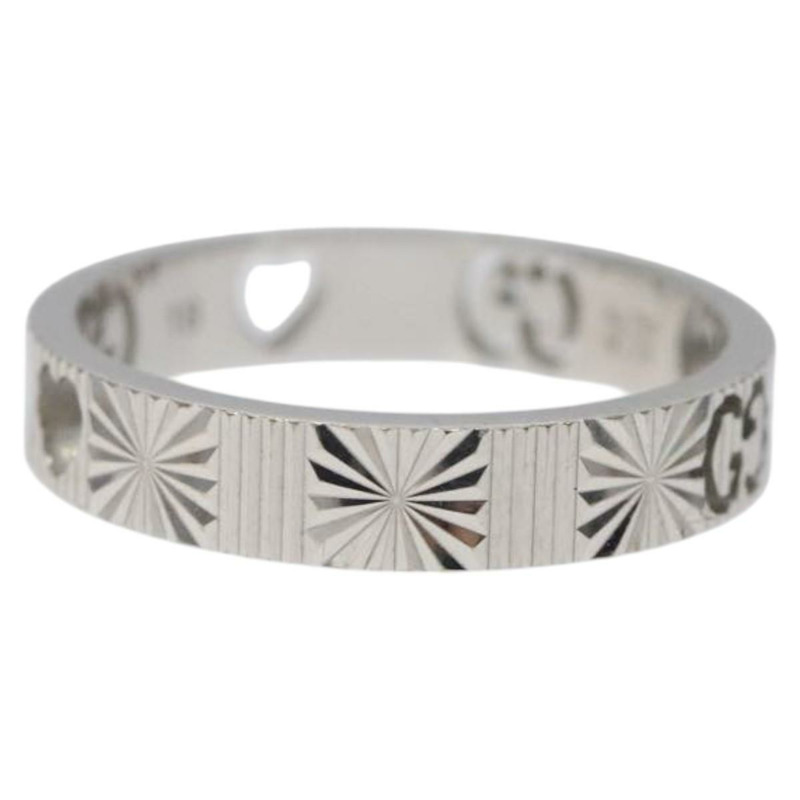 【日本直送】GUCCI 心形戒指 K18 銀金 (750) 4.4克 (18K) 銀 Auth 117299SAM-2