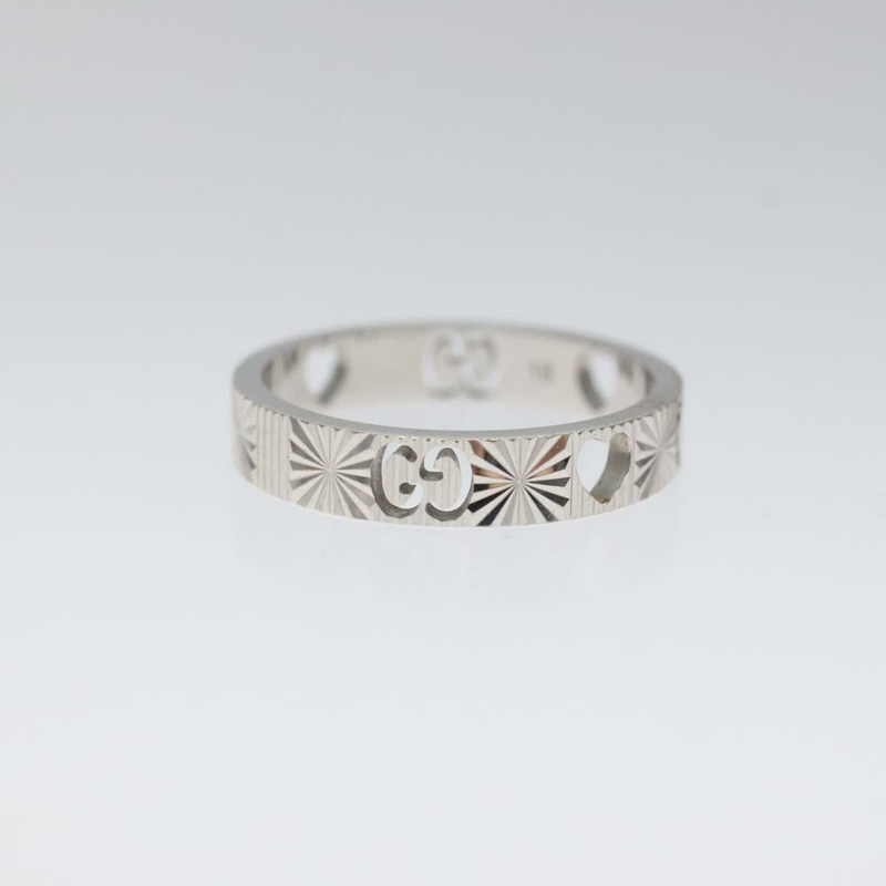 【日本直送】GUCCI 心形戒指 K18 銀金 (750) 4.4克 (18K) 銀 Auth 117299SAM-4