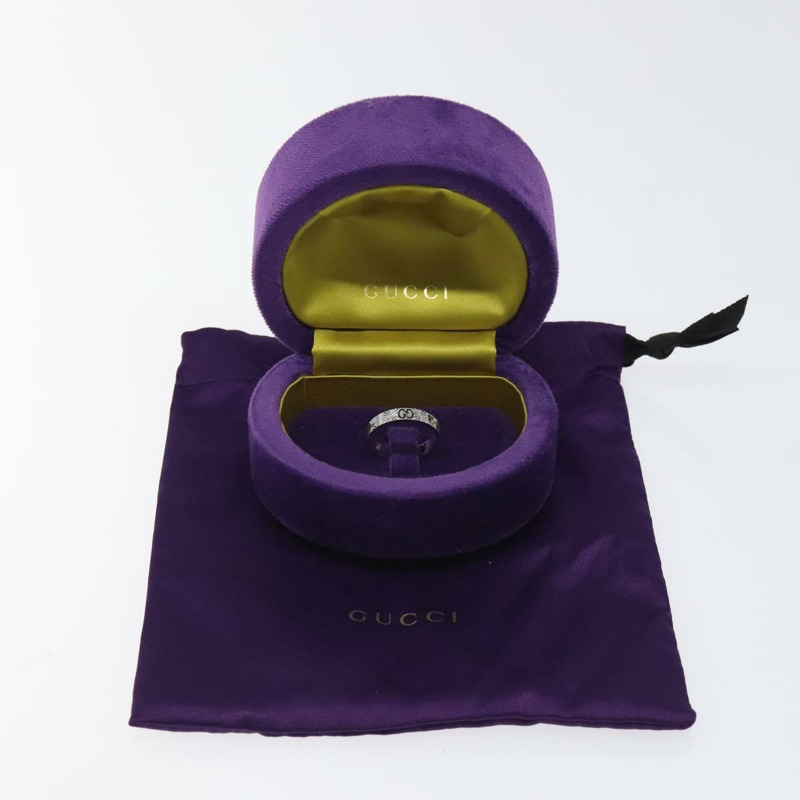 【日本直送】GUCCI 心形戒指 K18 銀金 (750) 4.4克 (18K) 銀 Auth 117299SAM-9