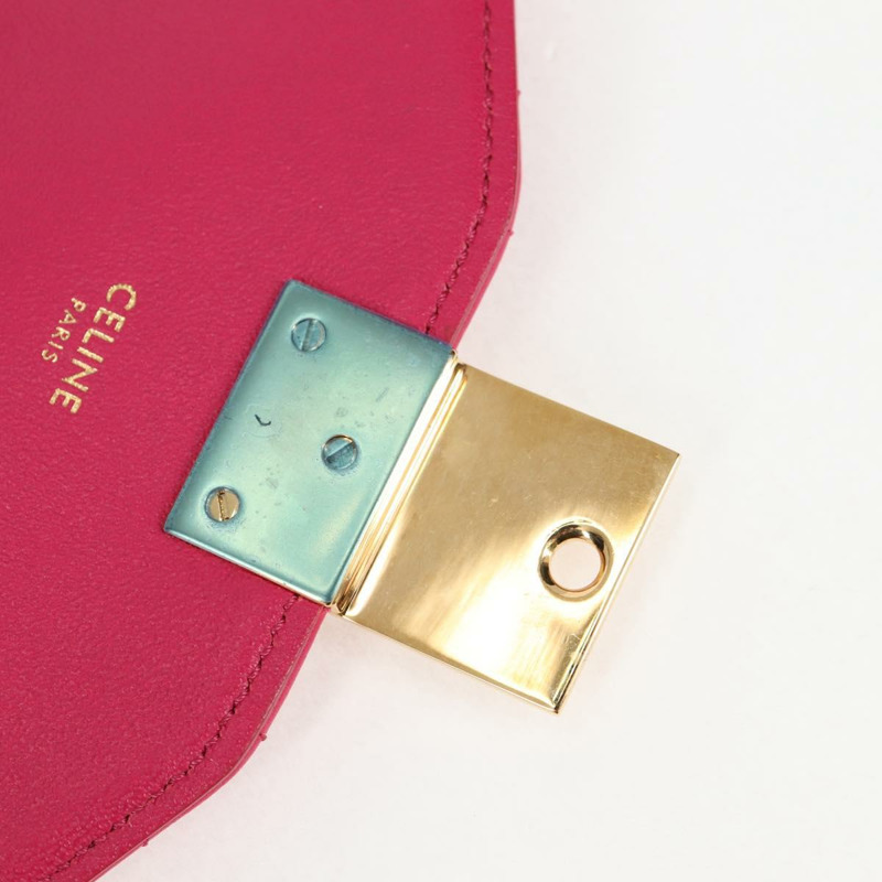 【日本直送】CELINE 鏈條單肩包 皮革 粉紅色 金飾 正品 125657SAM-8