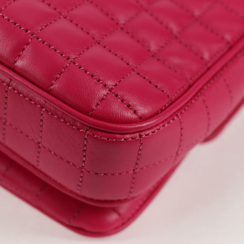 【日本直送】CELINE 鏈條單肩包 皮革 粉紅色 金飾 正品 125657SAM-17