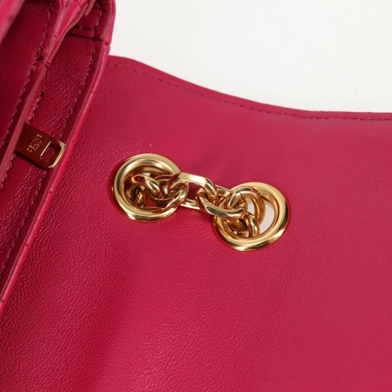 【日本直送】CELINE 鏈條單肩包 皮革 粉紅色 金飾 正品 125657SAM-21