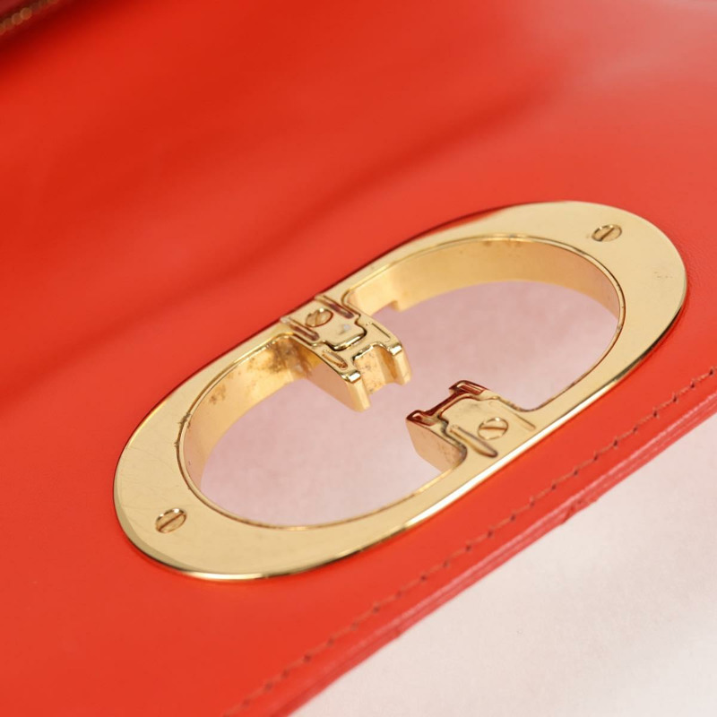 【日本直送】Christian Dior CARO Calo Microcannage 肩背包 皮革 橘色 正品 121261SAM-8