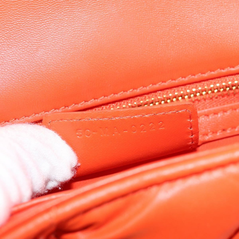 【日本直送】Christian Dior CARO Calo Microcannage 肩背包 皮革 橘色 正品 121261SAM-10