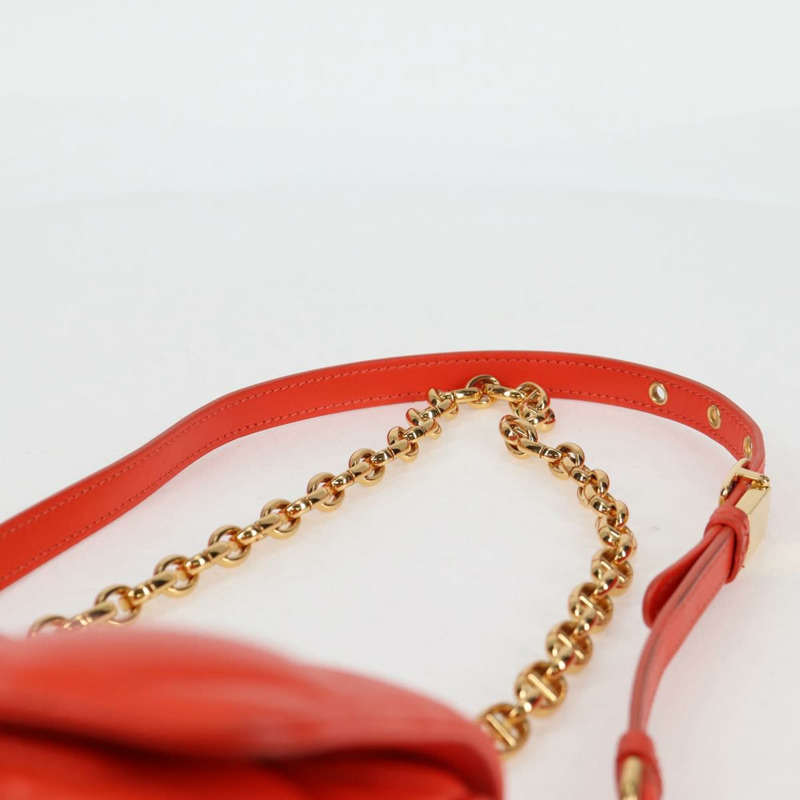 【日本直送】Christian Dior CARO Calo Microcannage 肩背包 皮革 橘色 正品 121261SAM-14