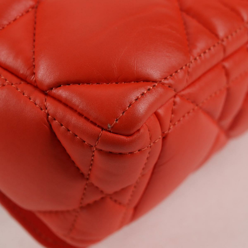 【日本直送】Christian Dior CARO Calo Microcannage 肩背包 皮革 橘色 正品 121261SAM-16