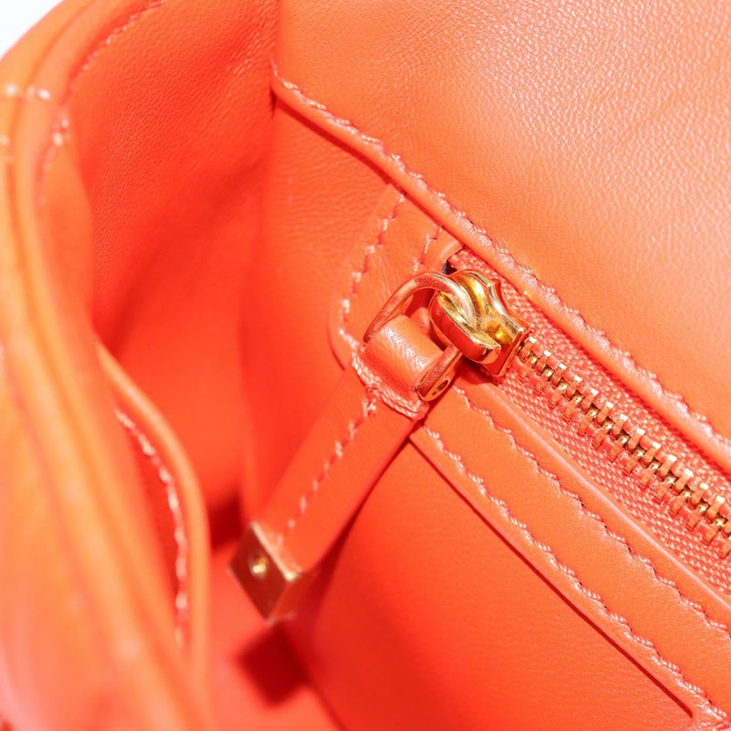 【日本直送】Christian Dior CARO Calo Microcannage 肩背包 皮革 橘色 正品 121261SAM-24