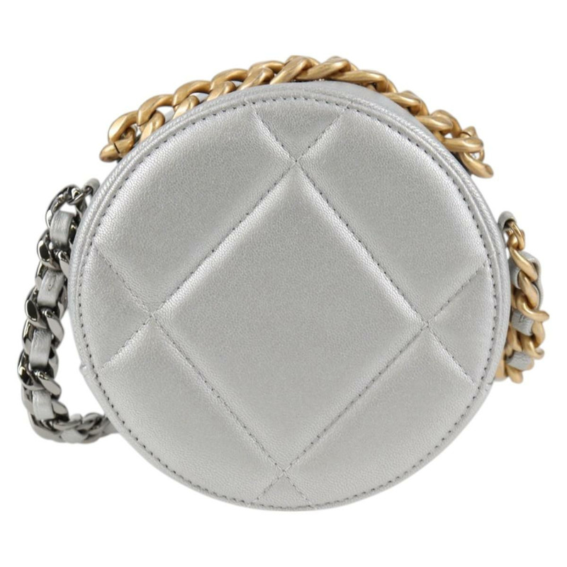 【日本直送】香奈兒 (CHANEL) 鏈 Chanel 19 單肩包 羊皮 金銀 CC Auth fm4698SM-1