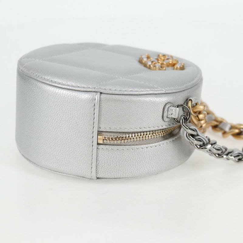 【日本直送】香奈兒 (CHANEL) 鏈 Chanel 19 單肩包 羊皮 金銀 CC Auth fm4698SM-3