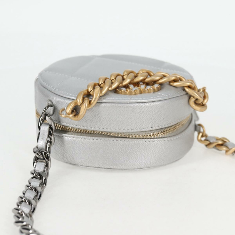【日本直送】香奈兒 (CHANEL) 鏈 Chanel 19 單肩包 羊皮 金銀 CC Auth fm4698SM-5