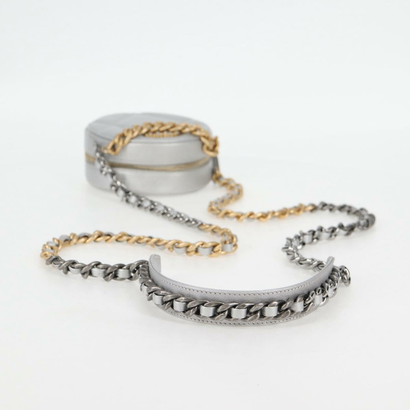 【日本直送】香奈兒 (CHANEL) 鏈 Chanel 19 單肩包 羊皮 金銀 CC Auth fm4698SM-6