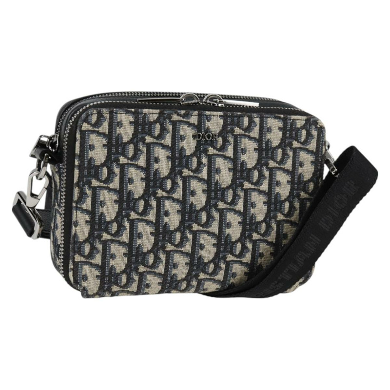 【日本直送】Christian Dior Trotter帆布肩背包 海軍藍 銀色 正品 121172SAM-0