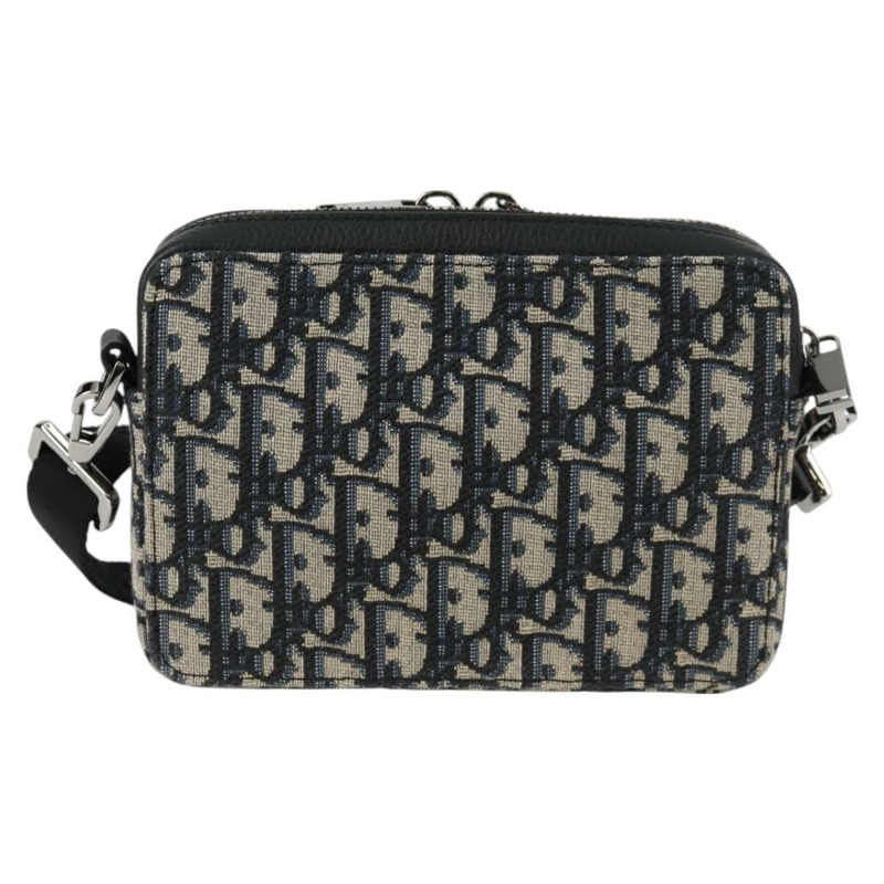 【日本直送】Christian Dior Trotter帆布肩背包 海軍藍 銀色 正品 121172SAM-1