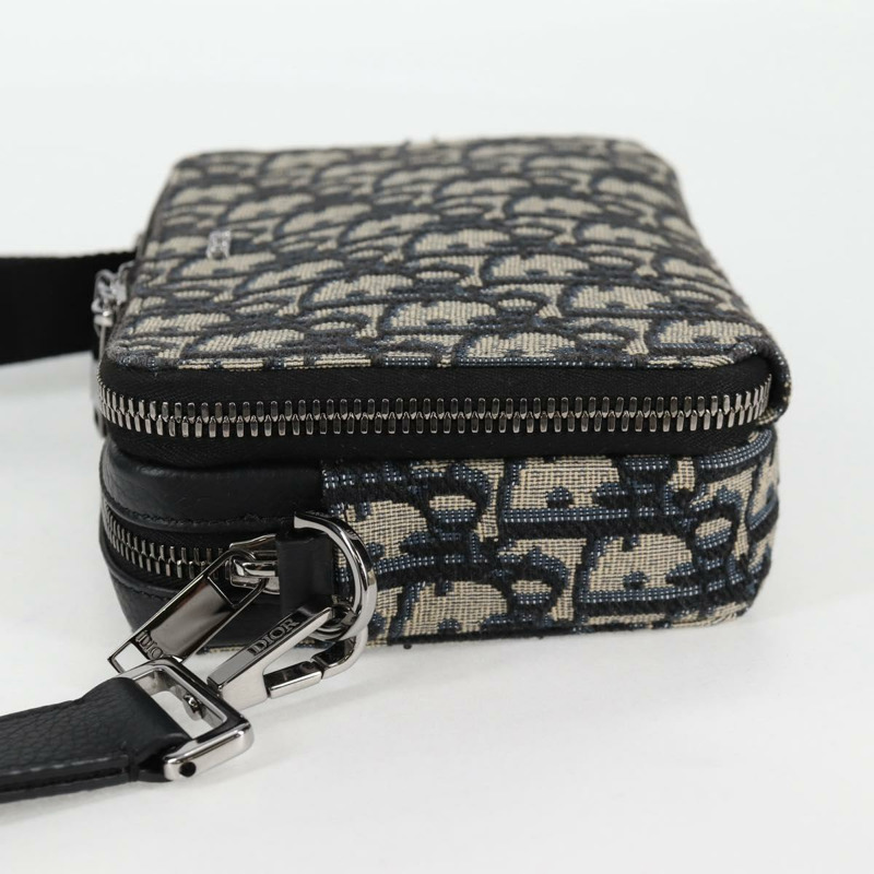 【日本直送】Christian Dior Trotter帆布肩背包 海軍藍 銀色 正品 121172SAM-2