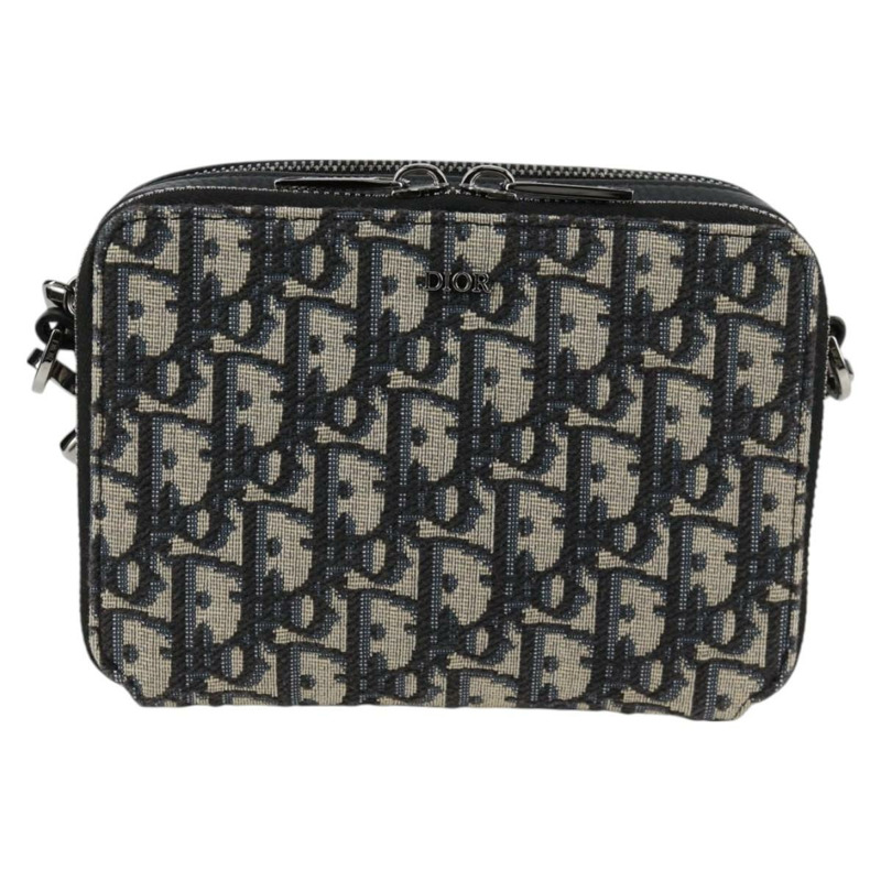 【日本直送】Christian Dior Trotter帆布肩背包 海軍藍 銀色 正品 121172SAM-12