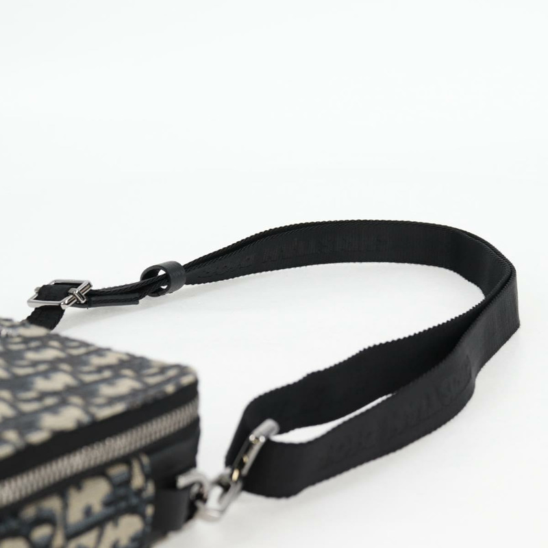 【日本直送】Christian Dior Trotter帆布肩背包 海軍藍 銀色 正品 121172SAM-13