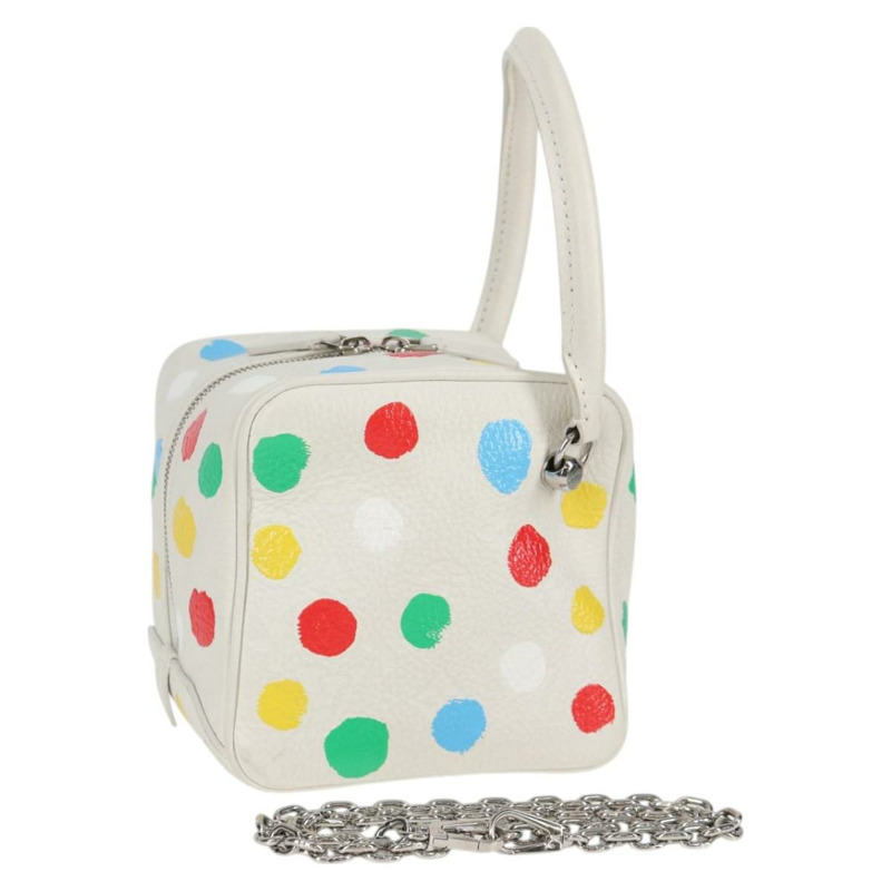 【日本直送】路易威登 Monogram Yayoi Kusama 方形手提包 白色 LV 正品 121522SAM-0