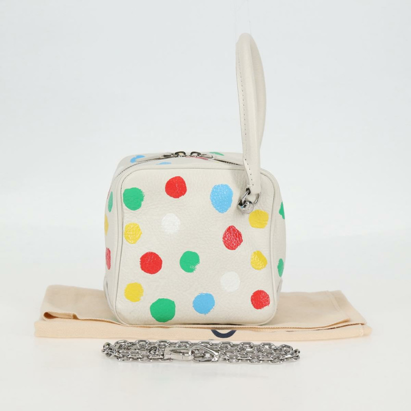 【日本直送】路易威登 Monogram Yayoi Kusama 方形手提包 白色 LV 正品 121522SAM-11