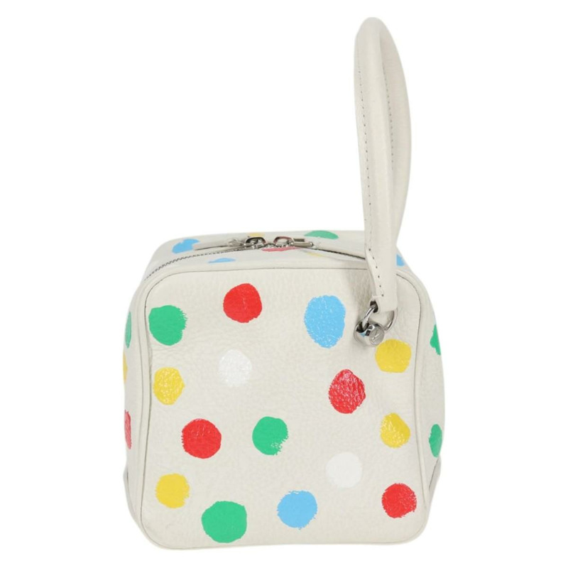 【日本直送】路易威登 Monogram Yayoi Kusama 方形手提包 白色 LV 正品 121522SAM-12