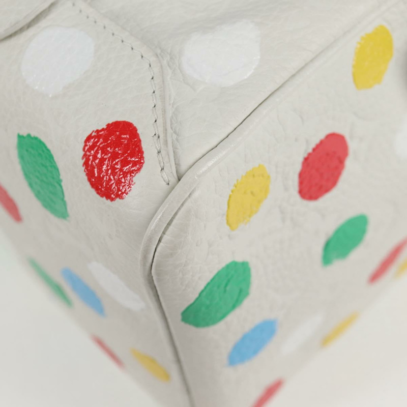 【日本直送】路易威登 Monogram Yayoi Kusama 方形手提包 白色 LV 正品 121522SAM-15
