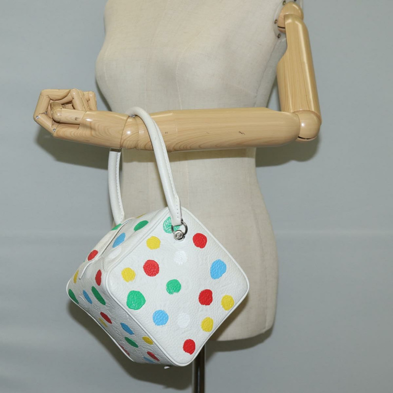 【日本直送】路易威登 Monogram Yayoi Kusama 方形手提包 白色 LV 正品 121522SAM-21