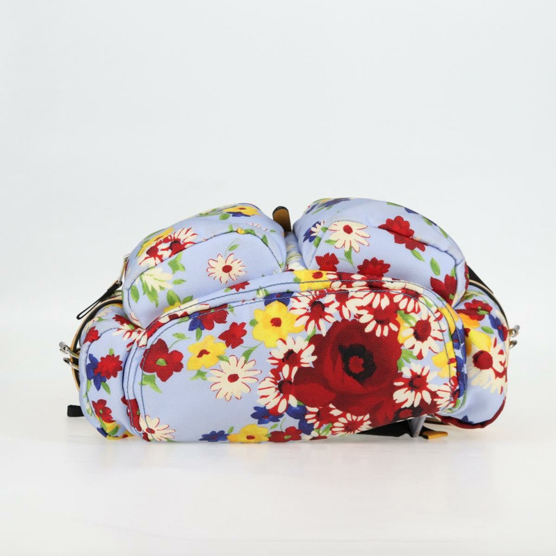 【日本直送】Miu Miu帆布雙肩包，淺藍/銀色，正品編號119229SAM-4