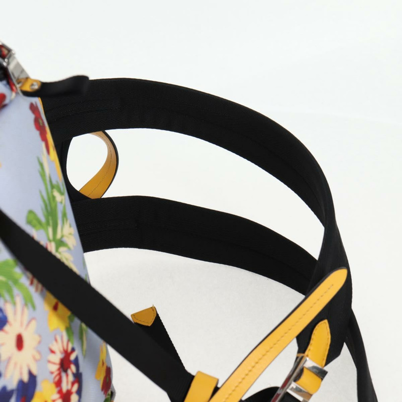 【日本直送】Miu Miu帆布雙肩包，淺藍/銀色，正品編號119229SAM-15