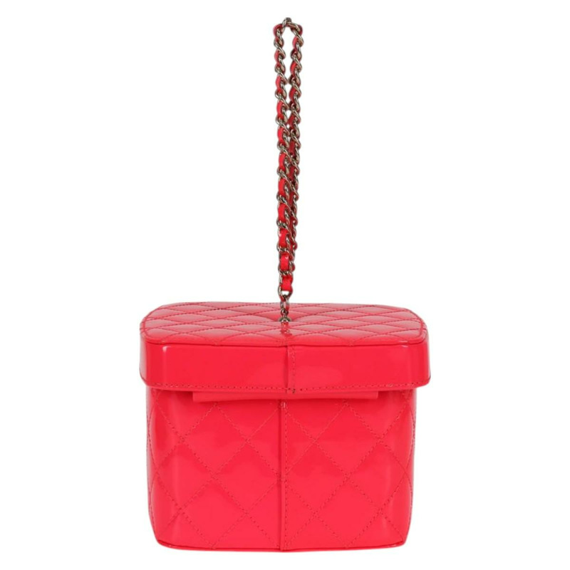 【日本直送】香奈兒 (CHANEL) Matelasse Vanity Pouch Enamel Pink Gold CC Auth 123518SAM-1