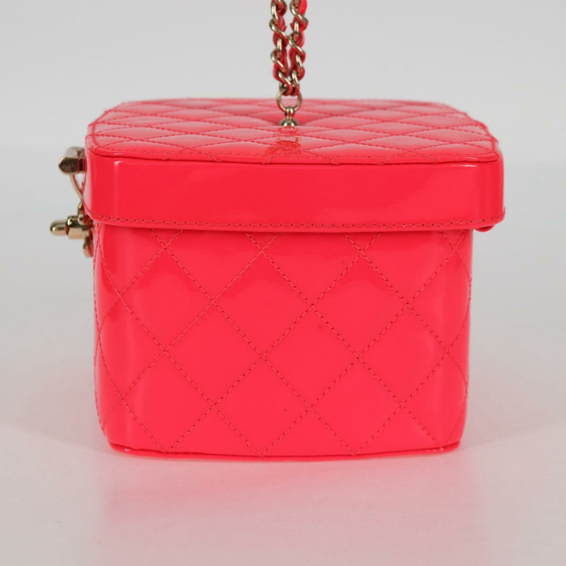 【日本直送】香奈兒 (CHANEL) Matelasse Vanity Pouch Enamel Pink Gold CC Auth 123518SAM-2