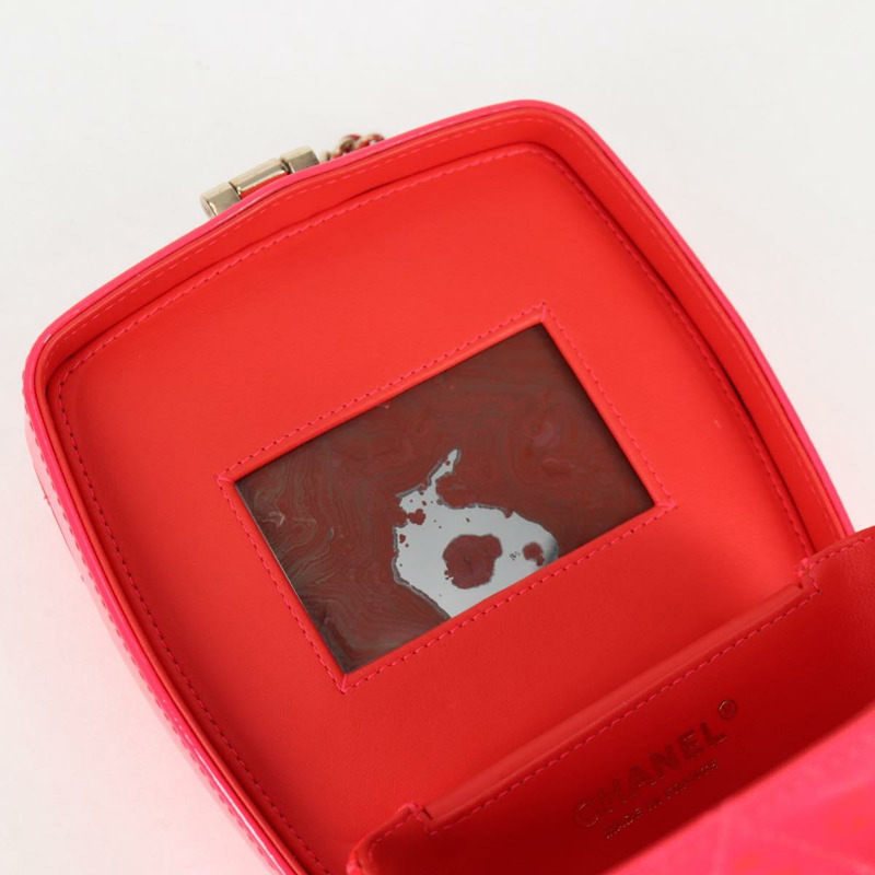 【日本直送】香奈兒 (CHANEL) Matelasse Vanity Pouch Enamel Pink Gold CC Auth 123518SAM-7