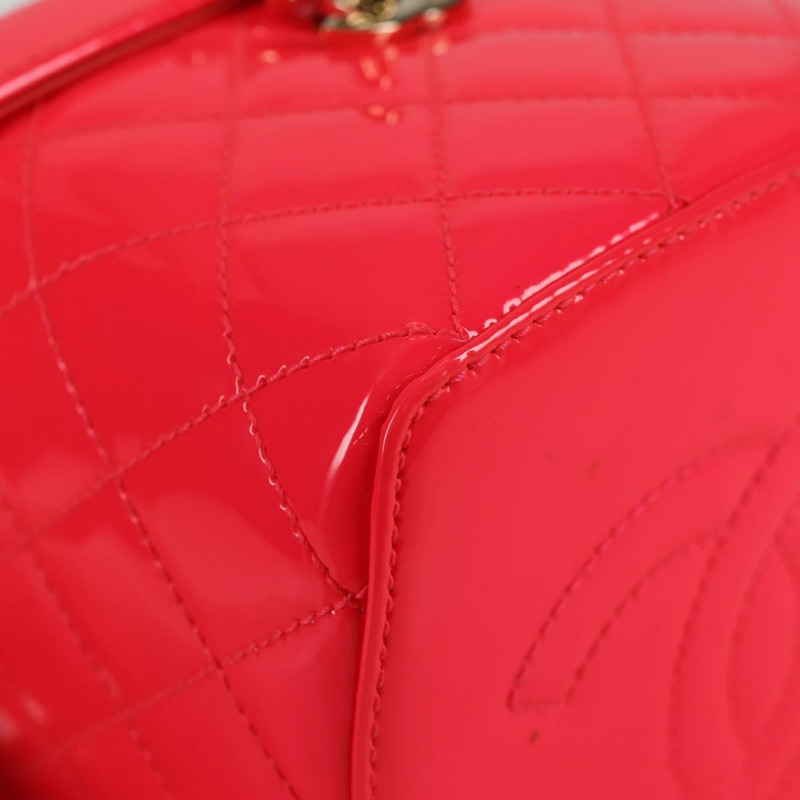 【日本直送】香奈兒 (CHANEL) Matelasse Vanity Pouch Enamel Pink Gold CC Auth 123518SAM-14