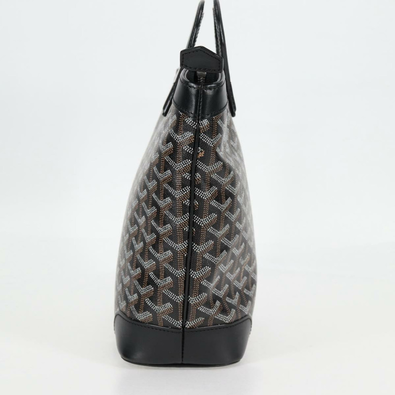 【日本直送】GOYARD 人字紋手提包 PVC 皮革 黑色 銀色 正品 123524SAM-2