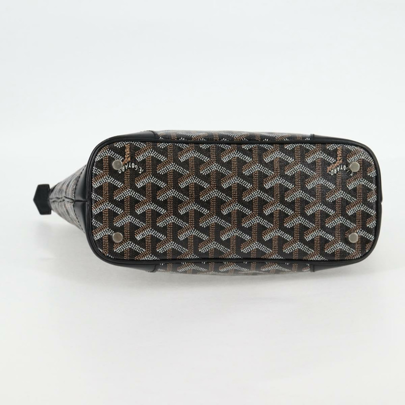 【日本直送】GOYARD 人字紋手提包 PVC 皮革 黑色 銀色 正品 123524SAM-4