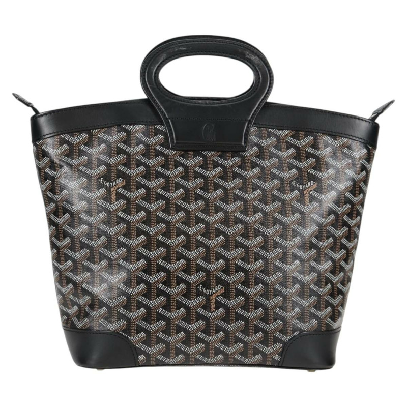 【日本直送】GOYARD 人字紋手提包 PVC 皮革 黑色 銀色 正品 123524SAM-12