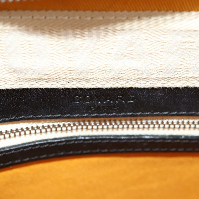 【日本直送】GOYARD 人字紋手提包 PVC 皮革 黑色 銀色 正品 123524SAM-18