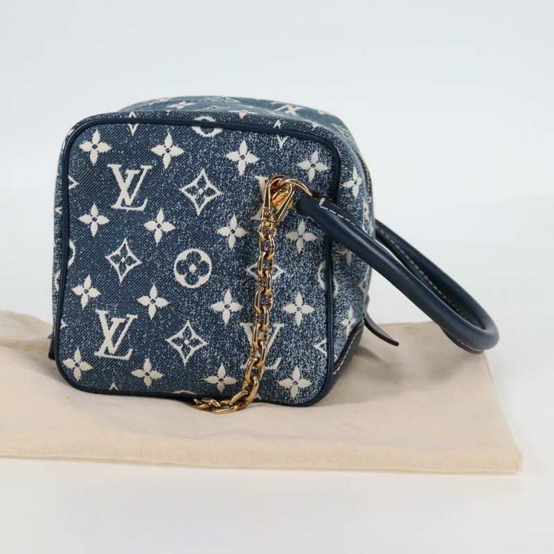 【日本直送】路易威登 Monogram Denim 方形手提包 藍色 LV 正品 MX471SM-11