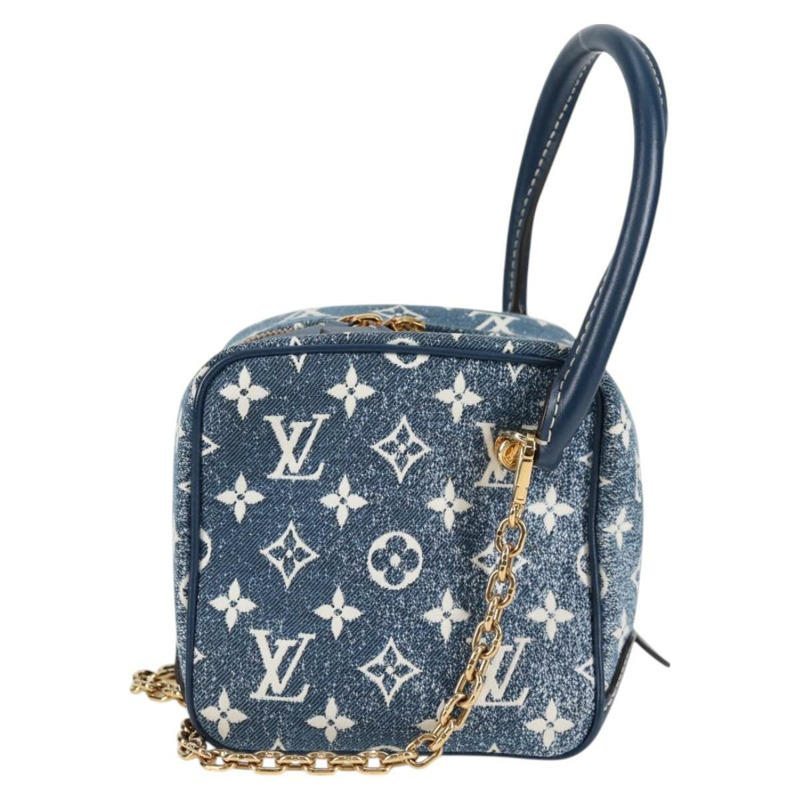 【日本直送】路易威登 Monogram Denim 方形手提包 藍色 LV 正品 MX471SM-12