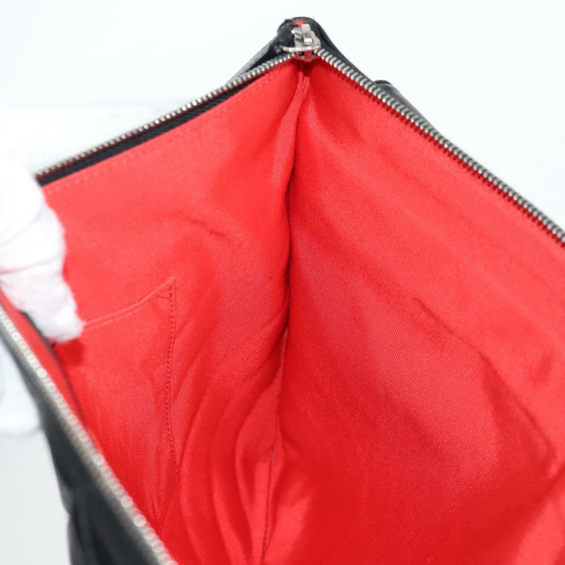 【日本直送】香奈兒黑色銀色雙C斜紋軟呢手拿包，貨號127554SAM-21