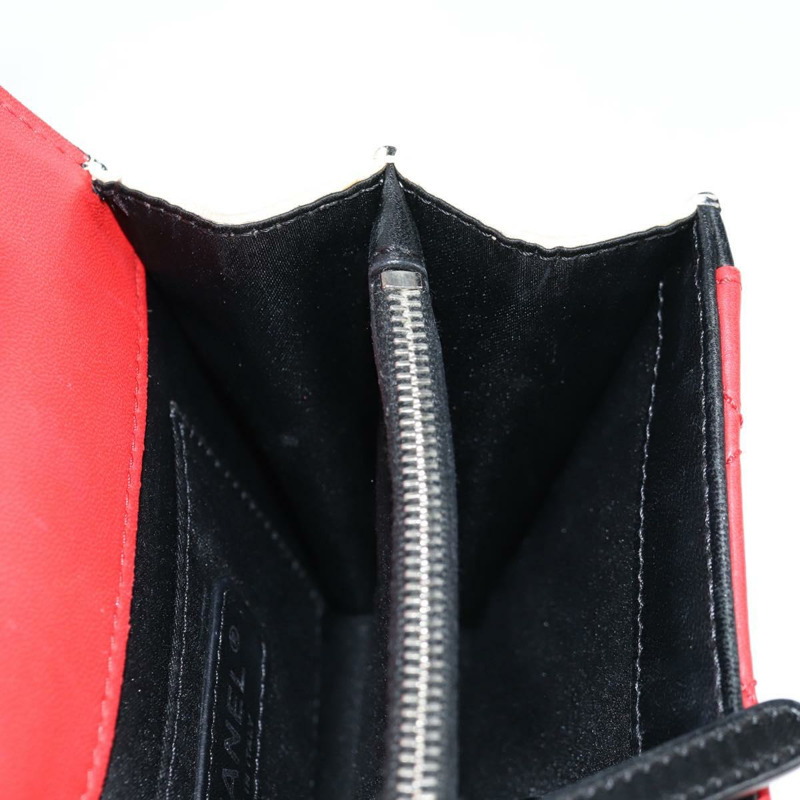 【日本直送】香奈兒 (CHANEL) 絎縫鏈條單肩包，羊皮材質，紅色，銀色雙C標誌，正品編號 127167SAM-20