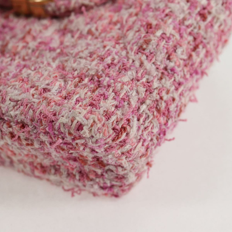 【日本直送】香奈兒鏈條肩背包，斜紋軟呢粉紅金色雙C標誌，貨號127553SM-14