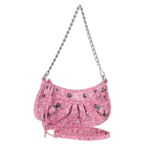 BALENCIAGA luka Goal 手袋 皮革 2way 粉紅色銀色 695814 正品 126245SM