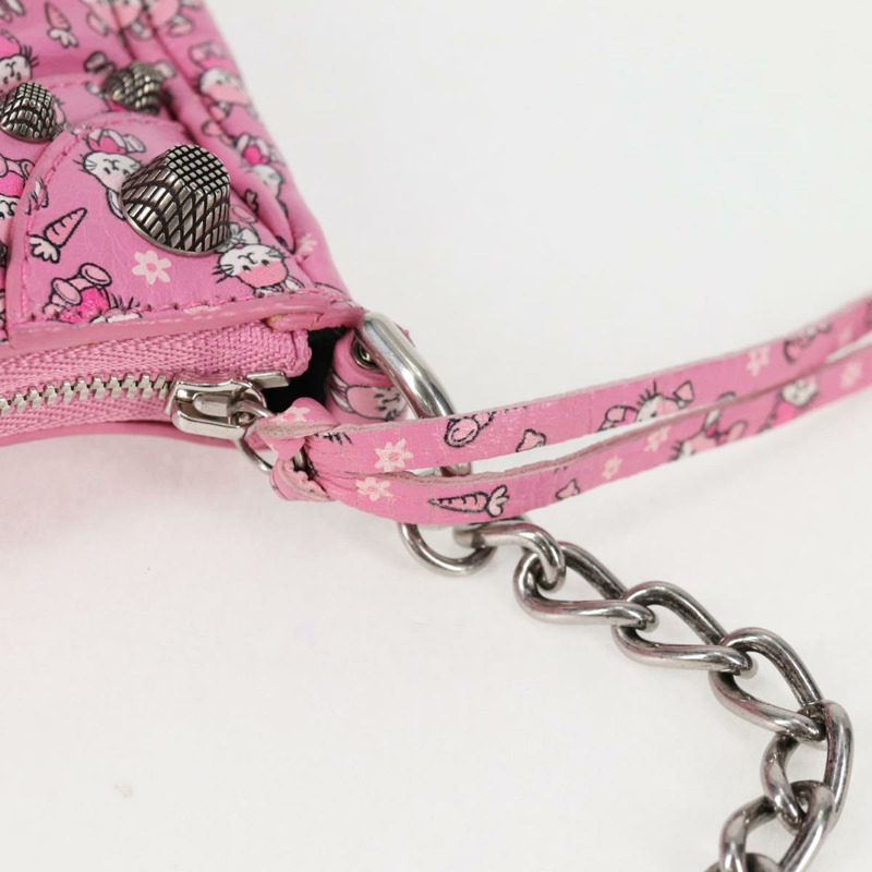 【日本直送】BALENCIAGA luka Goal 手袋 皮革 2way 粉紅色銀色 695814 正品 126245SM-18