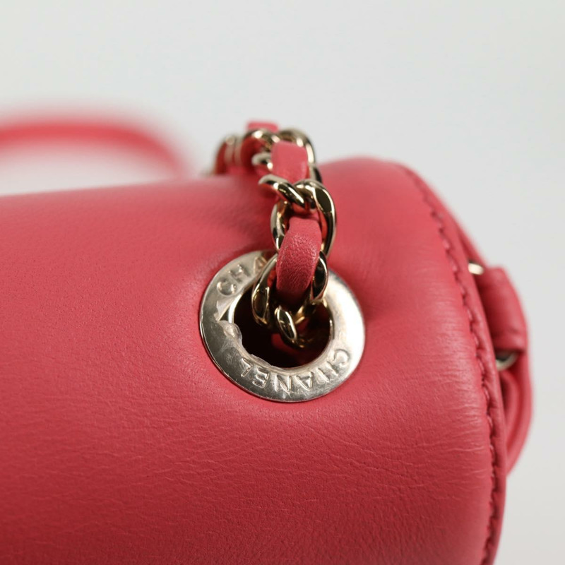 【日本直送】香奈兒 (CHANEL) Matelasse Bijoux 鏈條肩背包，羊皮材質，粉紅金色雙C標誌，貨號 127511SM-19