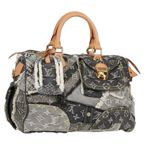 路易威登 Monogram Denim Patchwork Speedy 30 手袋 灰色 M95381 LV Auth ki5785SM