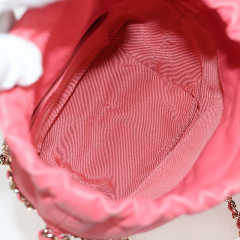 【日本直送】香奈兒鏈單肩包 羊皮 粉紅色 金 CC 標誌 正品 126608SAM-8