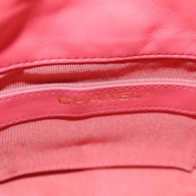 【日本直送】香奈兒鏈單肩包 羊皮 粉紅色 金 CC 標誌 正品 126608SAM-19