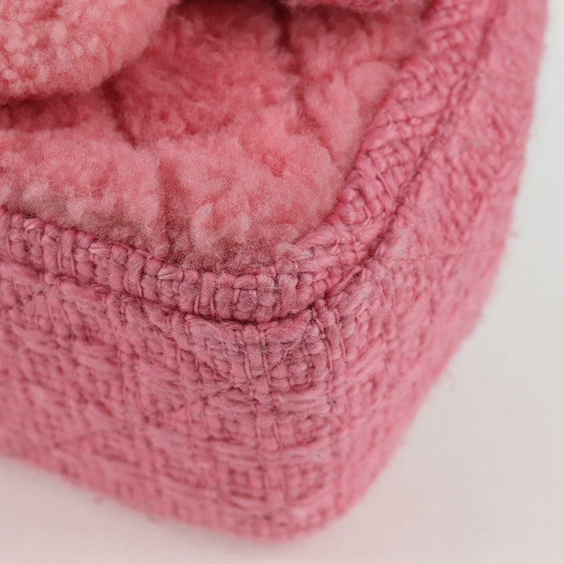 【日本直送】香奈兒 (CHANEL) 絎縫鏈條肩背包，羊毛材質，粉紅色，金色雙C標誌，正品編號 128240SM-15