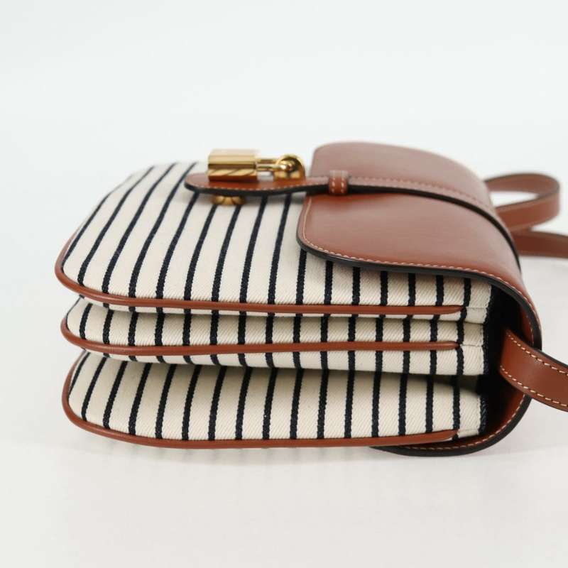 【日本直送】CELINE 肩背包 帆布 皮革 棕色 金色 正品 125821SAM-3