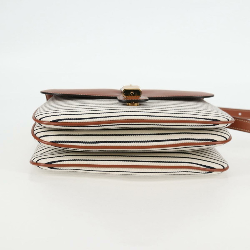 【日本直送】CELINE 肩背包 帆布 皮革 棕色 金色 正品 125821SAM-4