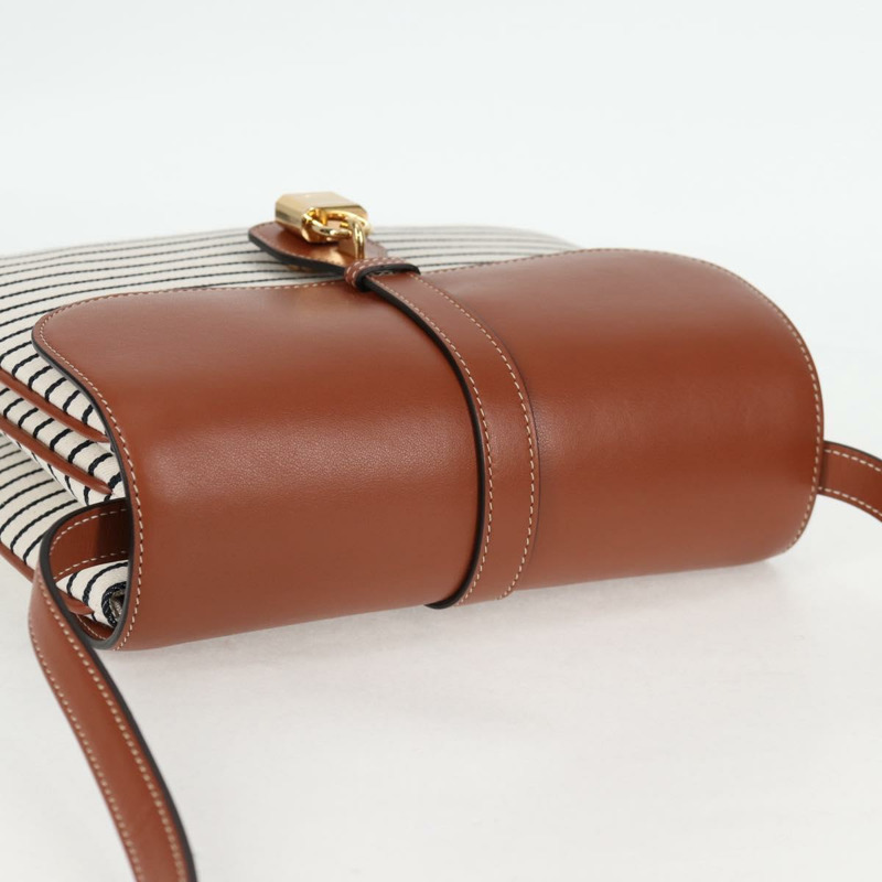 【日本直送】CELINE 肩背包 帆布 皮革 棕色 金色 正品 125821SAM-5